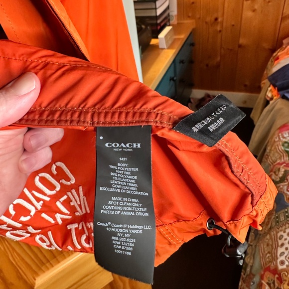Coach Orange Removable Sleeve Wind-breaker Jacket - Picture 6 of 10